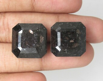 Natural Nuummite Gemstones, Emerald Cut Shape Gemstones, Faceted Cut Gemstones, Black and Gold Colour Gemstones, Loose Earrings Gemstones.