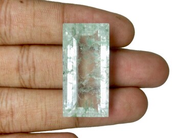 Natural Garden Quartz Gemstones, Rectangle Shape, Faceted Loose Necklace Gems, AAA Quality Gems.