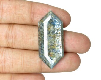 Regalo para ella: Gemas de cianita natural, forma hexagonal, color azul brillante, gema suelta para collar.