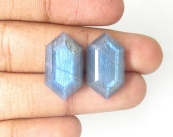 Natural Labradorite Gemstones, Hexagon Shape Gemstones, Faceted Cut Gemstones, Blue Flash Colour Gemstones, AAA Quality Gemstones.