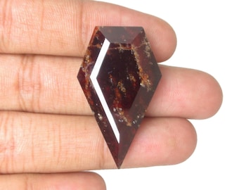 Piedra preciosa de granate natural, forma de diamante, gemas talladas facetadas, color rojo, piedra suelta para collar.