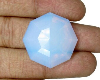 Piedras preciosas de ópalo azul, forma octogonal, corte facetado, piedra preciosa suelta, colgante de gemas de calidad AAA.