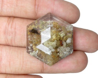 Natural Garden Quartz Gemstones, Hexagon Shape, Yellow Clear Colour, Loose Gift For Mother's Gems.