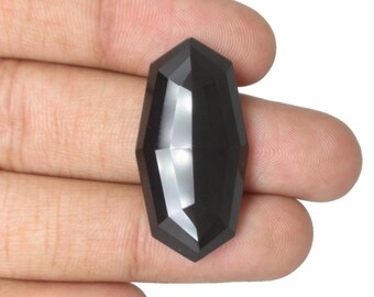 Gemas de ónix natural para la fabricación de joyas, con formas originales, facetadas, de color negro, gemas sueltas para colgantes.