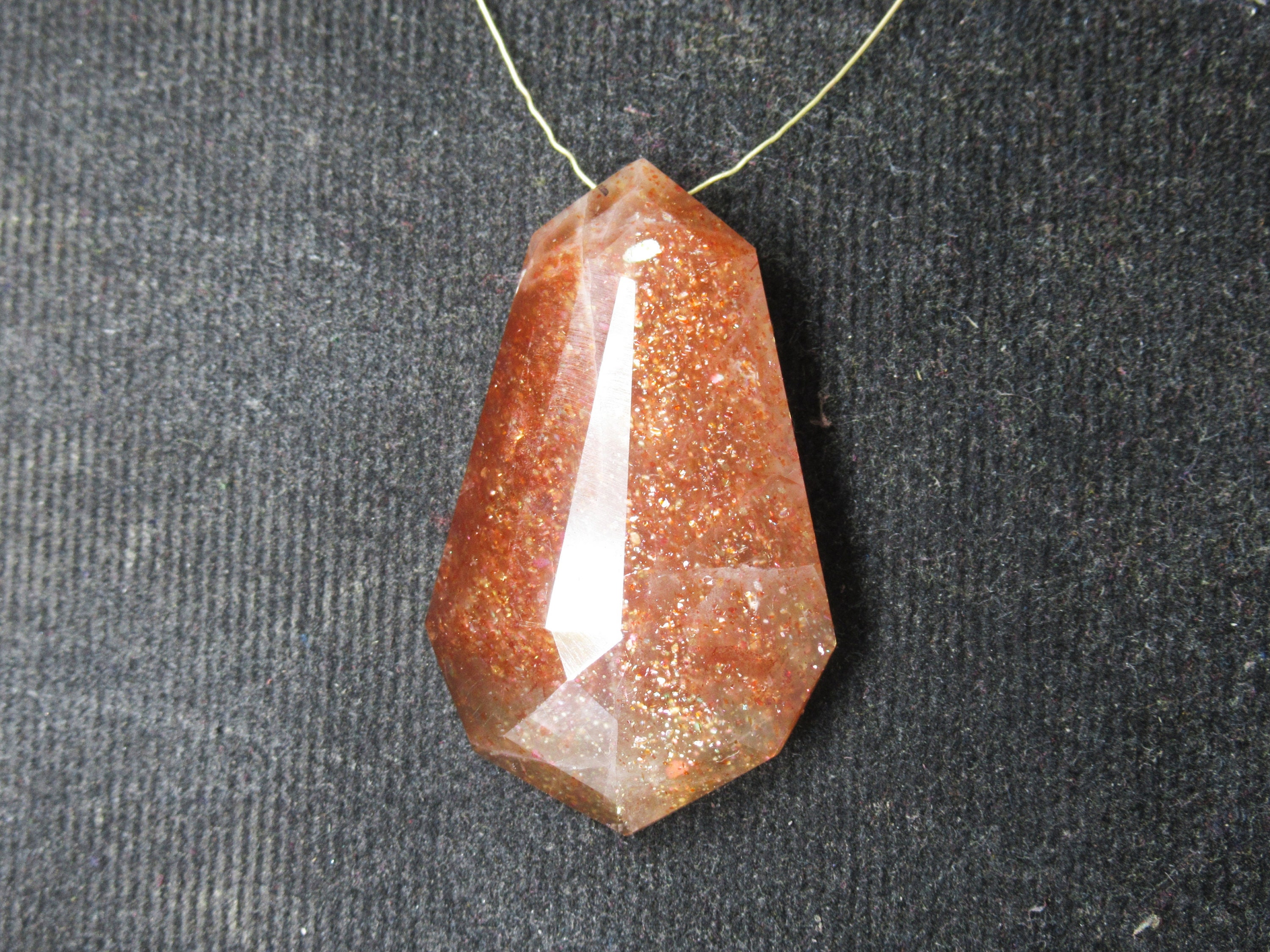 Fancy Shape Gemstones Natural Moonstone Gemstone Faceted Cabochon Drilled Moonstone Dark Orange Sunstone Moonstone Loose Pendant.