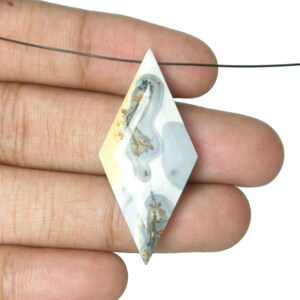Natural Maligano Jasper Gemstones, Faceted Cut Gemstones, Rhombus Shape Gray & Yellow Colour Gemstones, Beads Loose Gemstones, Pendant Gems.