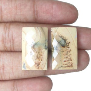 Natural Maligano Jasper Gemstones, Rectangle Shape Cabochon Gemstones, Faceted Cut Black & Yellow Colour Gemstones, Loose Beads Gemstones.