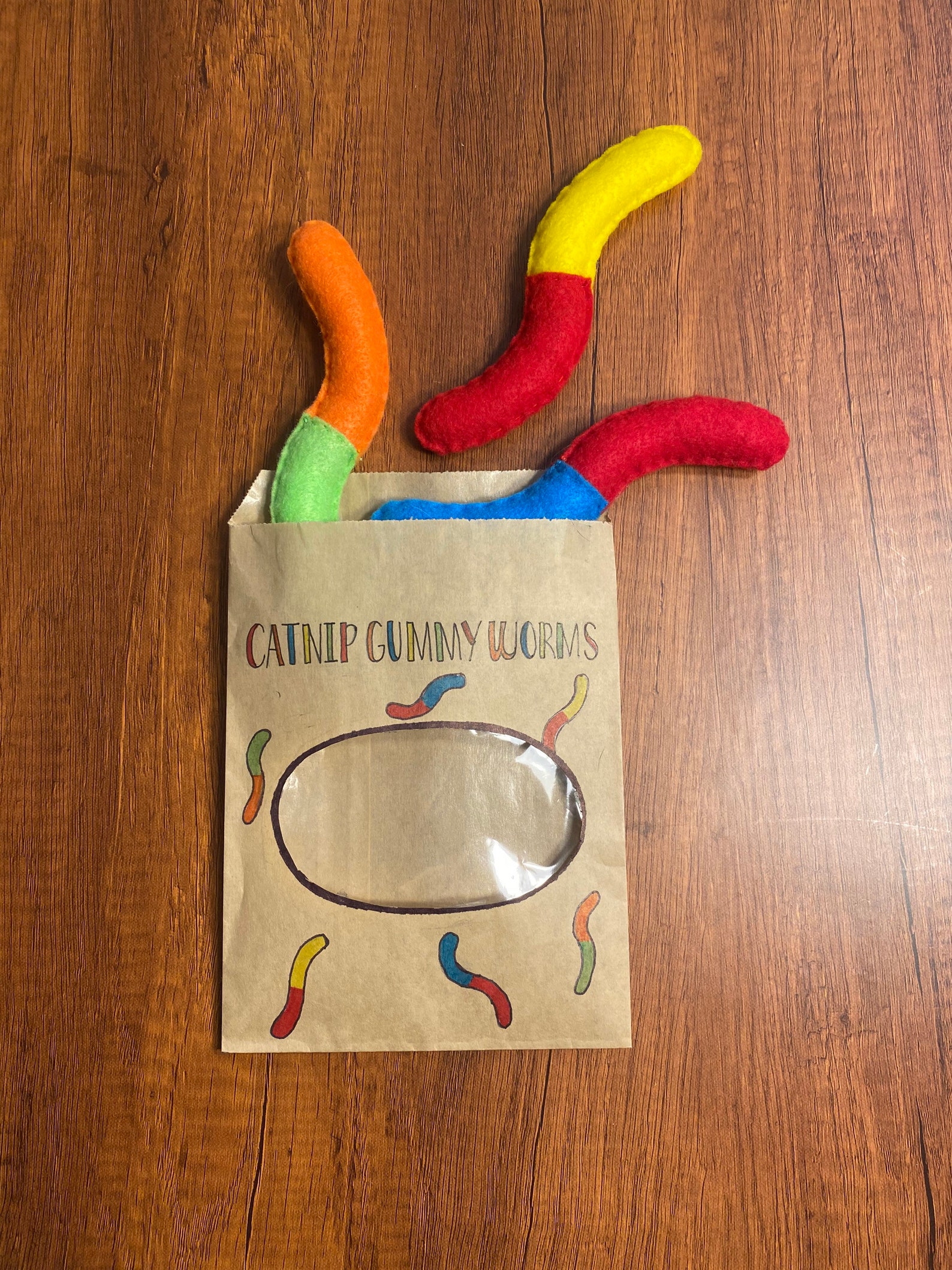 Gummy Worm Catnip Cat Toy Etsy