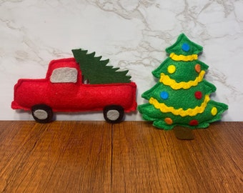 Christmas Tree & Truck Catnip Cat Toy, Christmas Cat Toy, Christmas Tree Cat Toy, Red Truck Cat Toy, Cute Cat Toy, Catnip, Silver vine,