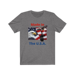Patriotic "Made in the U.S.A." original design artwork.  Tees, Hoodies, and more - Designed and Produced in the U.S.A.