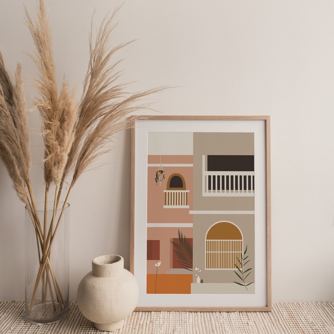 Home illustration Barcelona Spanish decor Vintage art image 0