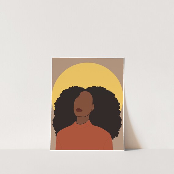 Girl art black with afro Redbubble logo