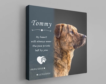 Custom Pet Memorial Canvas: Dog Loss Gift, Personalized Pet Portrait