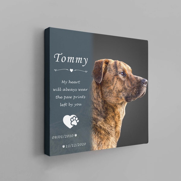 Dog Memorial Canvas With Photo, Pet Memorial Gift, Dog Loss Gift, Custom Pet Portrait, Dog Memorial, Cat Memorial, Dog Loss, Custom Canvas