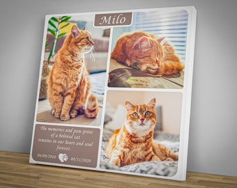 Custom Cat Memorial Canvas Print: Pet Loss Gift