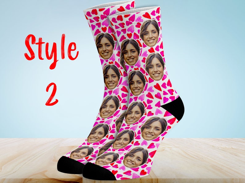 Valentines Day Socks Custom Face Socks Personalized Photo Etsy