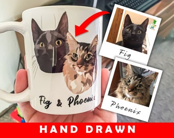 Illustrated Pet Mug, Dog Coffee Mug , Custom Pet Mug , Dog Mug , Dog Cup, Dog Mom, Dog Lover Gift, Cat Mug , Pet illustration, cat mom