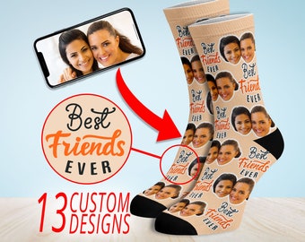 Bff Custom Gifts, Custom BFF Face Sock, Best Friend Socks, BAE Socks, Cute BAE Gift, Photo Face Socks For Friends, Best Friends Forever