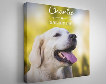 Custom Dog Portrait Canvas Print: Pet Memorial Gift