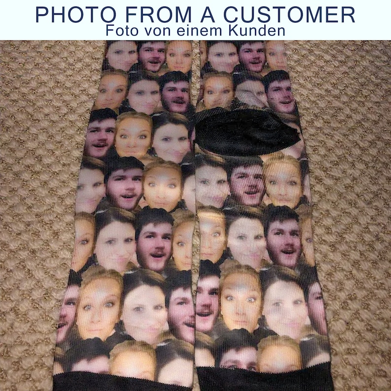 Chaussettes faciales personnalisées 4 faces, Chaussettes photo, Chaussettes personnalisées, Chaussettes personnalisées, Chaussettes imprimées personnalisées, Bas de Noël, Chaussettes pour papa, Fête des pères image 6