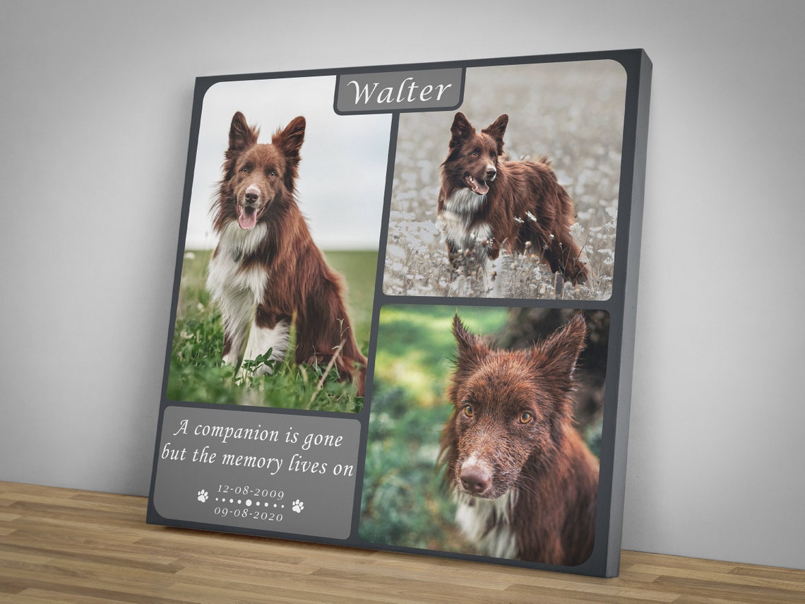 Dog Memorial With Photo Collage Pet Memorial Gift Dog Loss Etsy