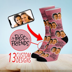 Bff Custom Gifts, Custom BFF Face Sock, Best Friend Socks, BAE Socks, Cute BAE Gift, Photo Face Socks For Friends, Best Friends Forever