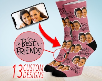 Calcetines con cara personalizada: regalo fotográfico personalizado para mejores amigas