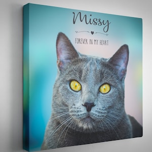 Cat Memorial Print Canvas, Pet Memorial Gift, Cat Loss Gift, Custom Pet Portrait, Cat Memorial, Cat Memorial Gift, Cat Loss, Custom Canvas