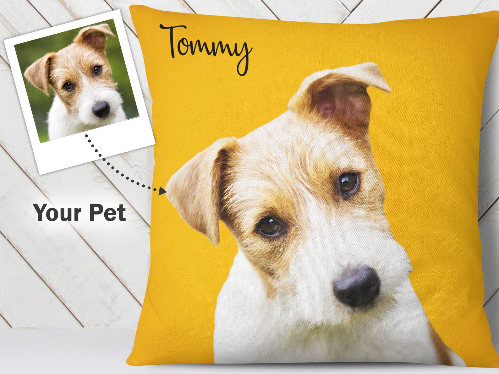 Custom Pet Pillow With Photo of Your Pet on Custom Color Etsy