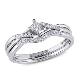 1Ct Princess Cut Diamond 925 Sterling Silver Bridal Ring Set: White Anniversary Ring