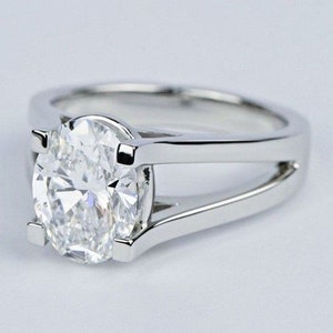 2.00Ct Oval Cut Moissanite Diamond Engagement Wedding Anniversary Ring Solid 925 Sterling Silver Solitaire Ring