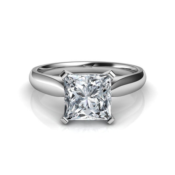 NeeTim 0.6 Carat Princess Moissanite Engagement Ring Women Proposal Bridal  Rings Sterling Silver Wedding Band with Certificate