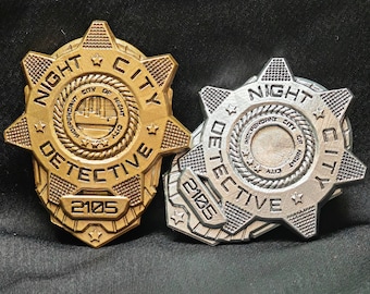 NCPD MaxTac Police Detective Badge Replicas from the Cyberpunk 2077 game