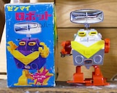 Wind-Up Walking Radar Robot KY Tin Vintage Clockwork Japan Space Toy