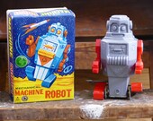 Mechanical Machine Robot Vintage Noguchi Japan Wind-Up Space Toy