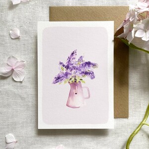 Carte bouquet de Lilas à l'aquarelle afbeelding 2