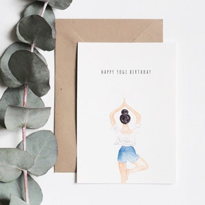 carte d'anniversaire Yoga, happy birthday