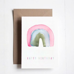 Carte double, anniversaire arc en ciel afbeelding 3