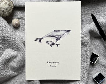 Whale Birth Announcement Card | Congratulations Card