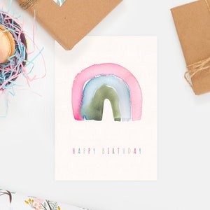 Carte double, anniversaire arc en ciel afbeelding 2