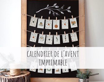 Calendrier de l'avent à imprimer, calendrier de l'avent PDF