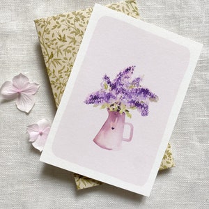 Carte bouquet de Lilas à l'aquarelle afbeelding 3