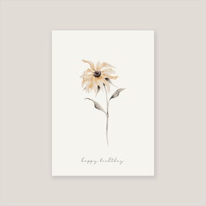 Carte d'anniversaire tournesol angles carrés