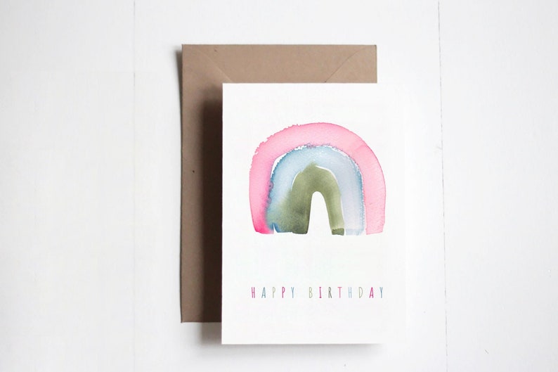Carte double, anniversaire arc en ciel afbeelding 3