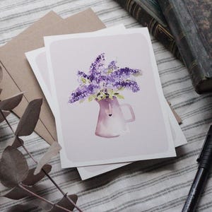 Carte bouquet de Lilas à l'aquarelle
