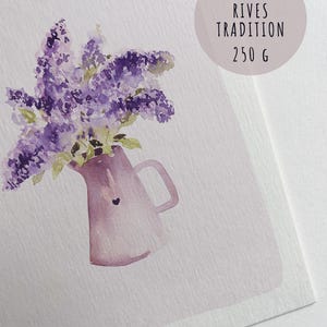 Carte bouquet de Lilas à l'aquarelle afbeelding 5