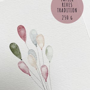 Carte d'anniversaire ballons peints à l'aquarelle afbeelding 5