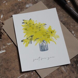 Carte bouquet Mimosa, carte d'anniversaire, carte de remerciements