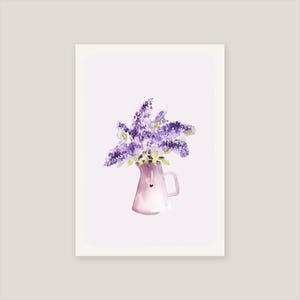 Carte bouquet de Lilas à l'aquarelle afbeelding 4