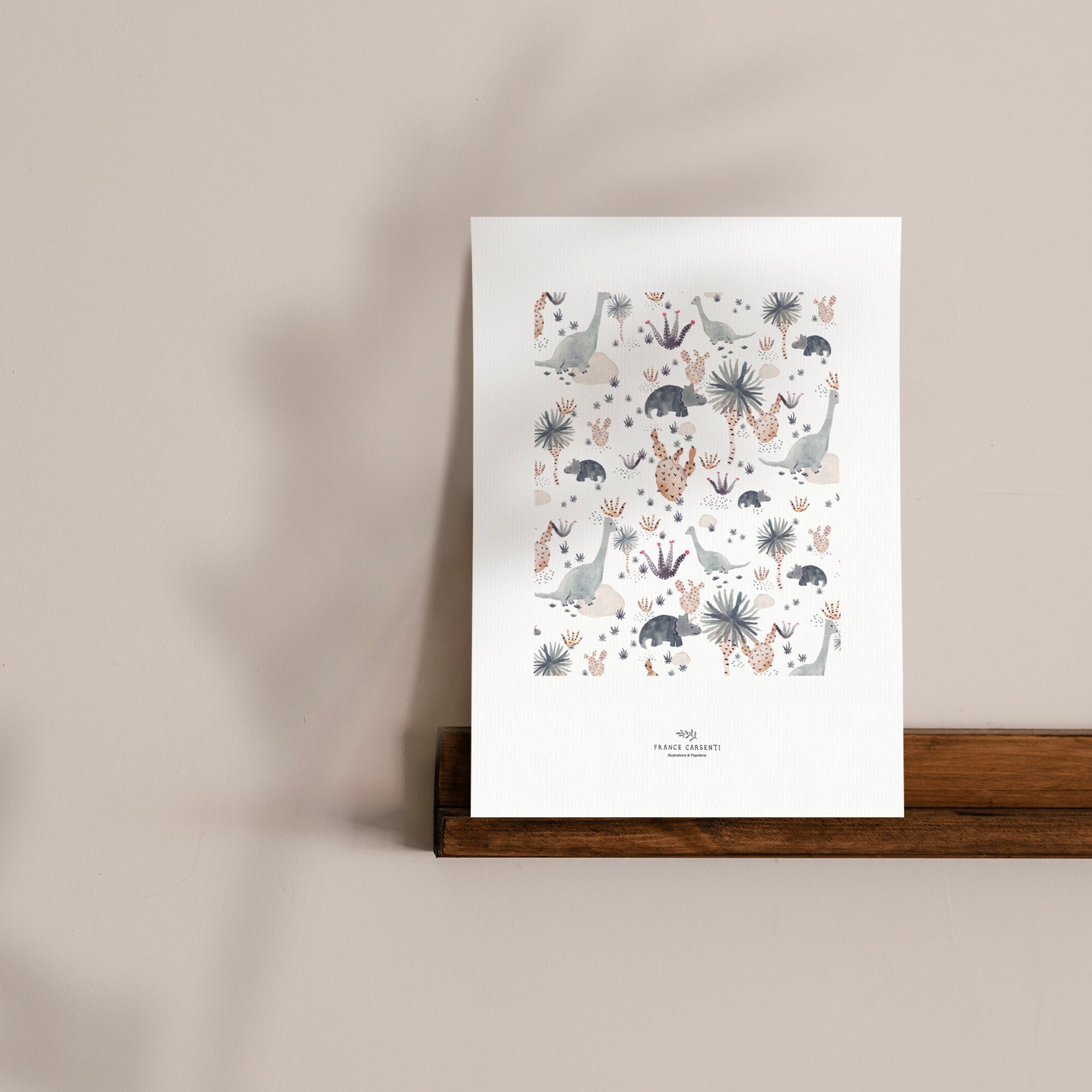 Affiche Dinosaures à L'aquarelle